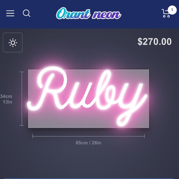 Custom “Ruby” Neon Sign - Picture 3 of 5